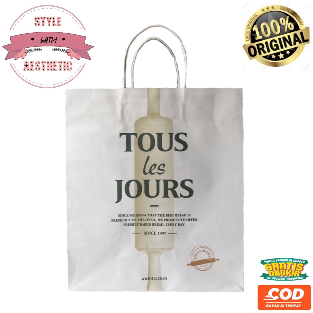 

PAPERBAG / PAPER BAG TOUS LES JOURS ORIGINAL - TALI PUTIH - [COD/SAMEDAY/INSTANT] - FREE ONGKIR FREE GIFT