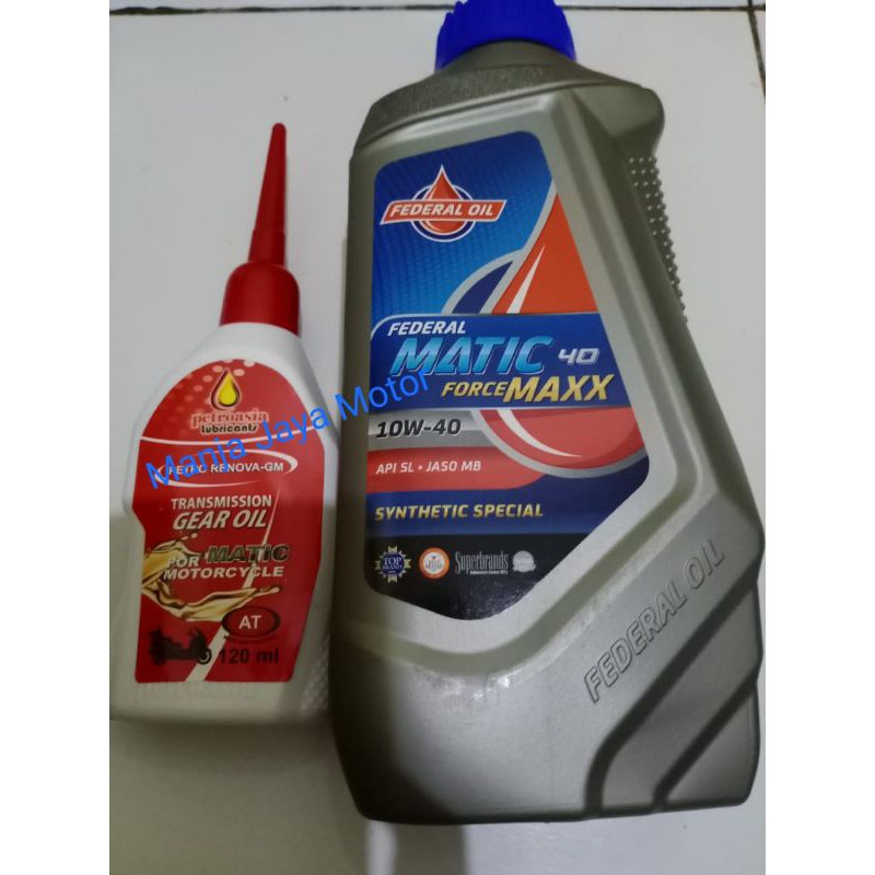 Paket Ganti Oli mesin Federal matic 10-40W + gardan 120ml for Beat/f1/esp/pop/street/scoopy/F1/esp