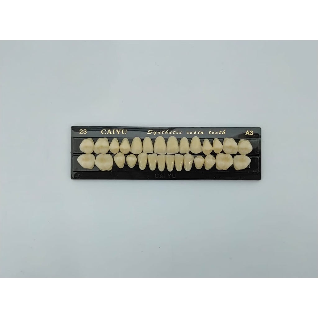 1 set gigi palsu caiyu atas bawah/gigi palsu fulset 28 butir atas bawah