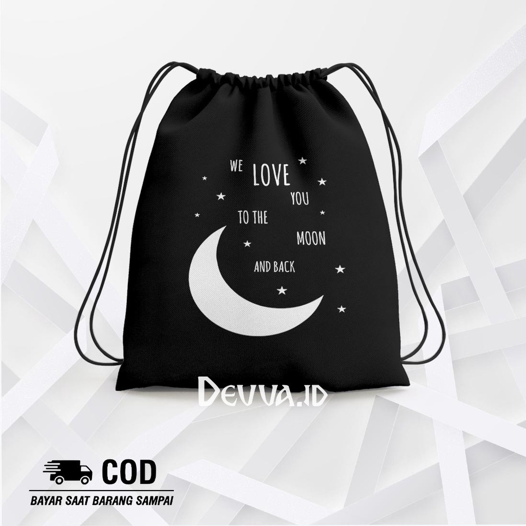 Tas Serut We Love You String Bag Bts Muat Banyak Barang Ukuran 36 X 31 Cm | Devva.Id