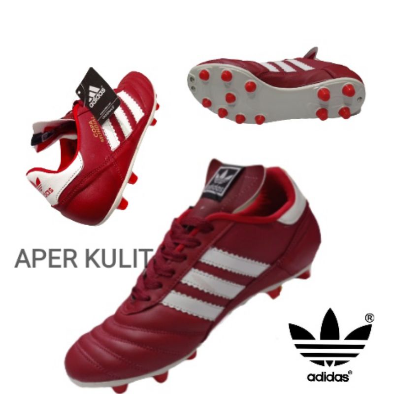 SEPATU BOLA ASLI KULIT   SEPATU SEPAK SEPATU BOLA PUMA SEPATU BOLA ADIDAS-ADIDAS COPA MERAH