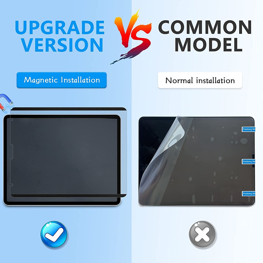 Kertas Film Pelindung Layar Magnetik Dapat Dilepas Untuk Ipad Pro 11 2021 12.9 2020 2018 7th 8th 10.2 Air 4 10.9 Air 3 10.5