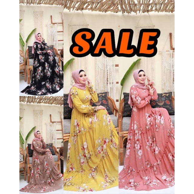 (COD) SALE AVANTI ORI GLZ GLAMZ Gamis Maxi Dress Wanita Muslimah