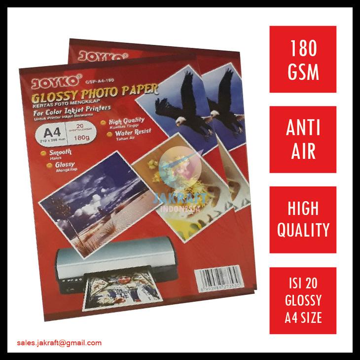 

Kertas Foto A4 Tebal Joyko 180 Gr Gsm Gram Coral Glossy Photo Paper Kode 354