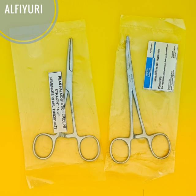 Klem lurus / klem bengkok klem arteri pean lurus / pean bengkok