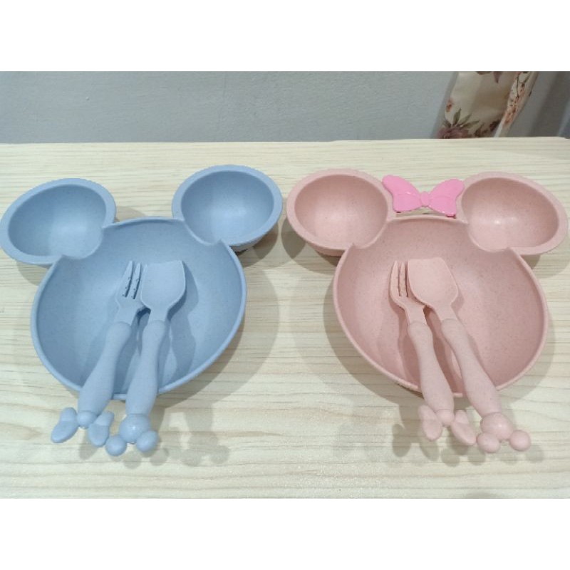 PIRING MANGKUK JERAMI SET wheat straw anak lucu unik