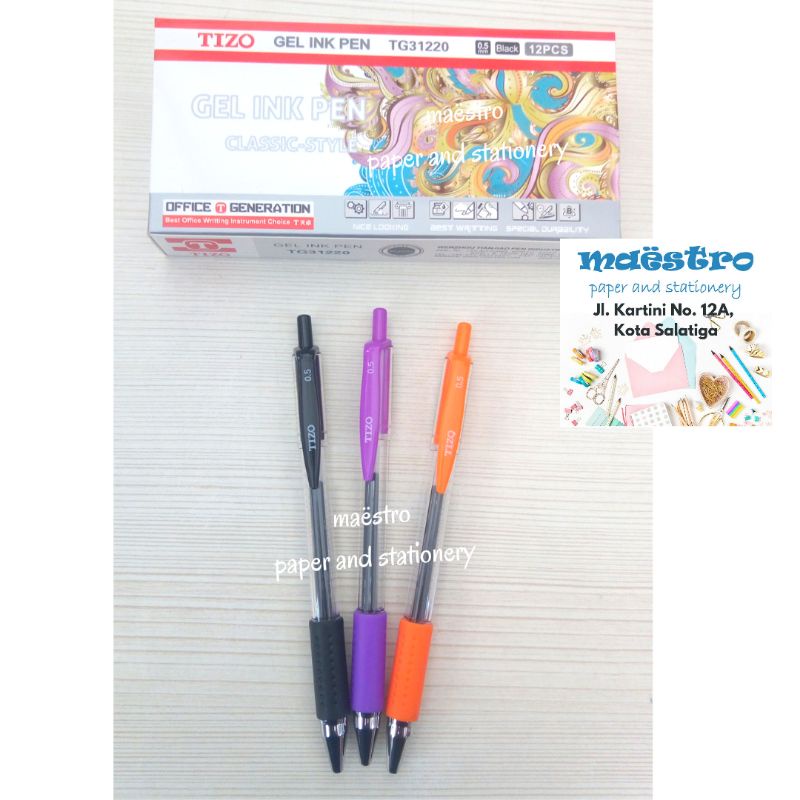 

Bolpen Gel Tizo TG31220 0.5mm / Bolpen Tizo Cetet / Bolpen Cetet Murah