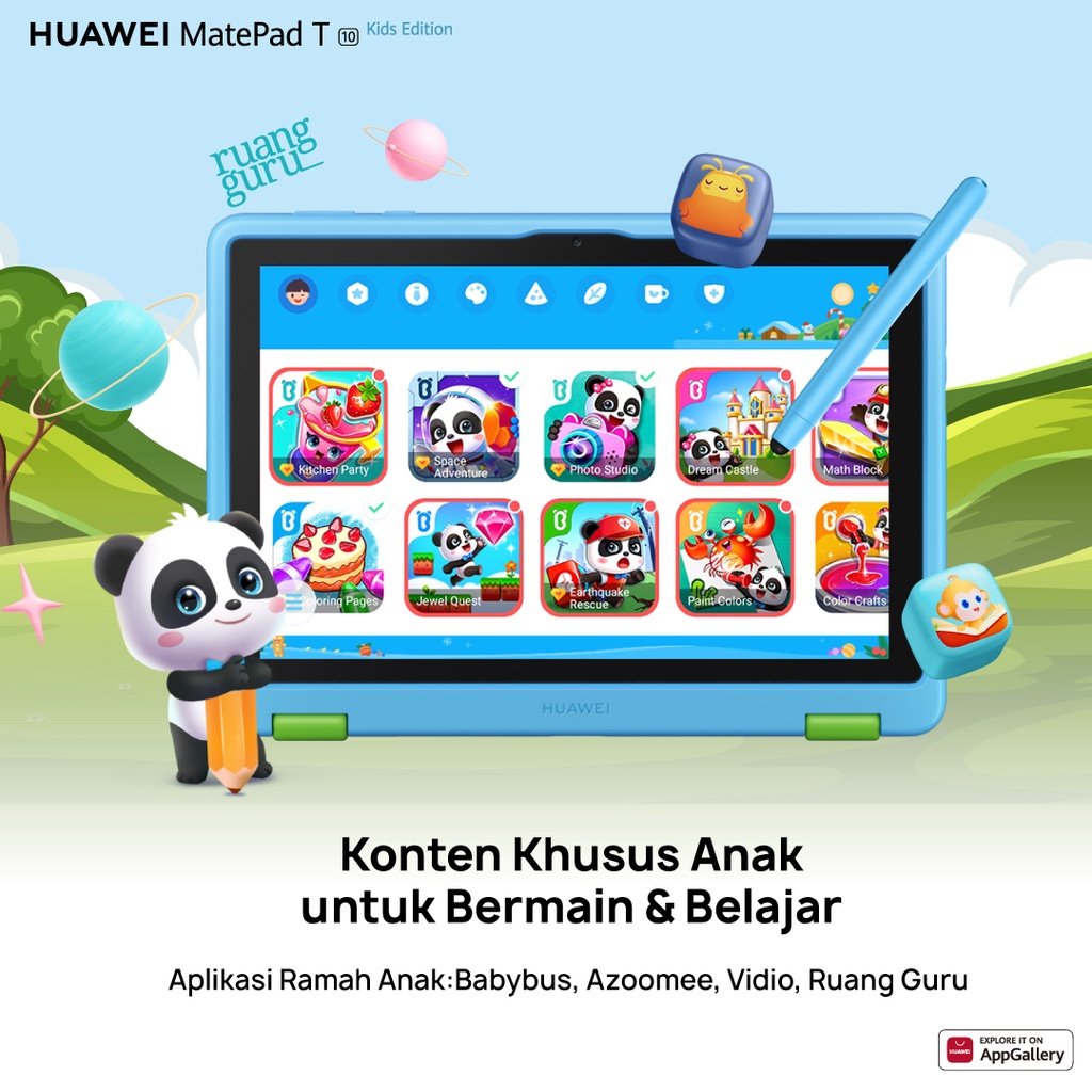 Huawei MatePad T10 Kids Edition Tablet 2GB/32GB Mainan Anak-anak Original Garansi Resmi