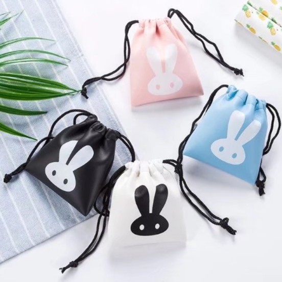 [L-19] / [L-24] Headset Earphone KELINCI Rabbit POUCH SERUT / Wadah Earphone Bulat KELINCI Lucu