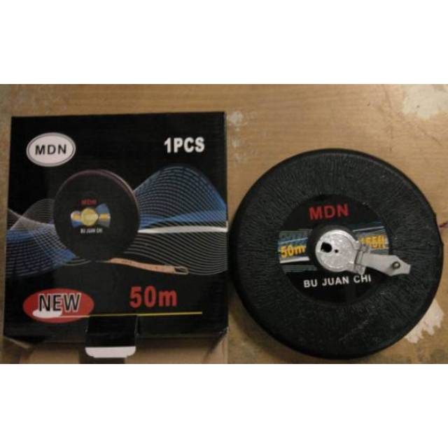 Meteran Bulat Kain 50M MDN / Meteran kain ukur/Meteran Rol Bulat Kulit Kain 50 Meter Measuring Tape Roll Tanah 50M