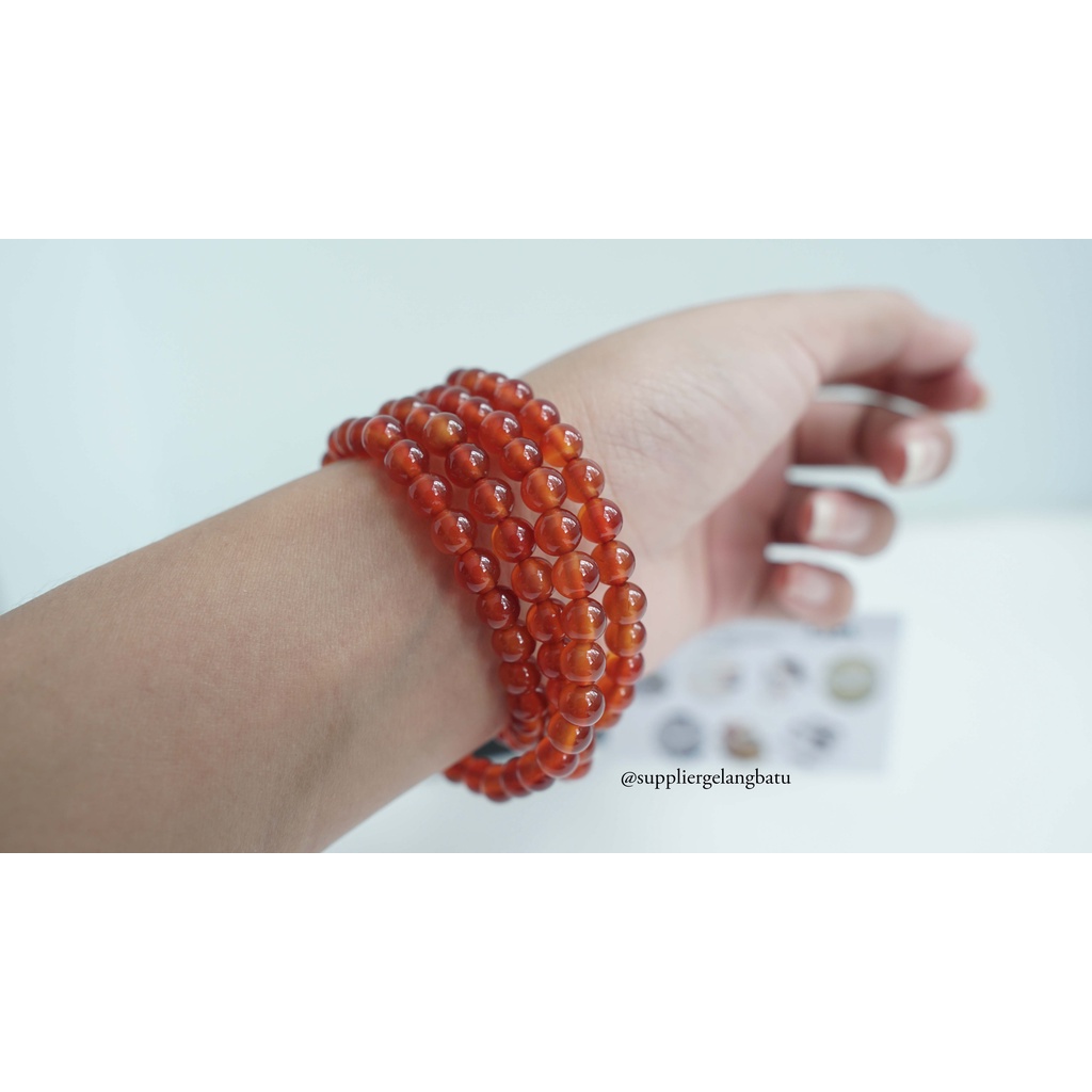 Gelang Lilit 108 Butir manau orange Om Mani Padme Hum viriyashop budha