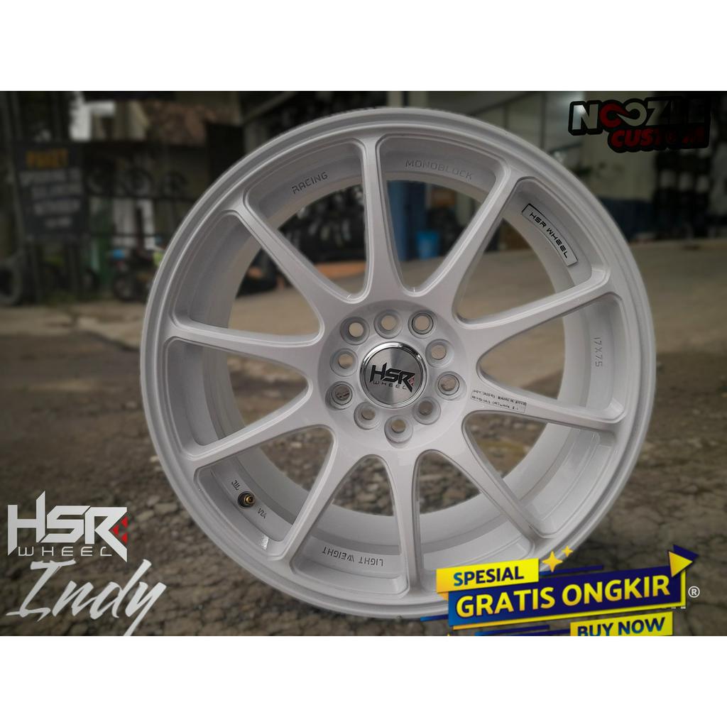 VELG MOBIL PUTIH R17 LUBANG 5 PELEK RACING HSR RING 17 TYPE INDY