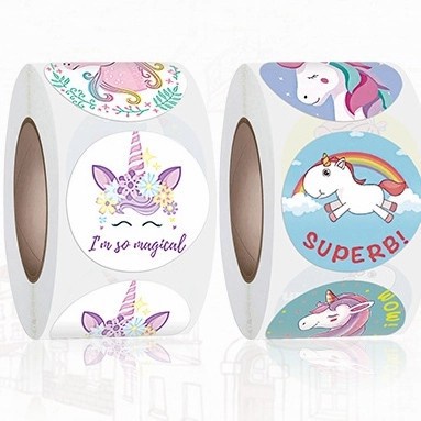 Stiker Magical Unicorn isi 500 Label Cutting Sticker Kado Anak Pink