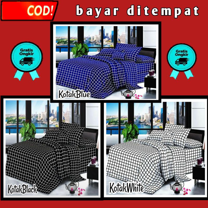 (BISA COD) SPREI MOTIF KOTAK-KOTAK NO1 UKURAN 180x200/ sprei berkualitas