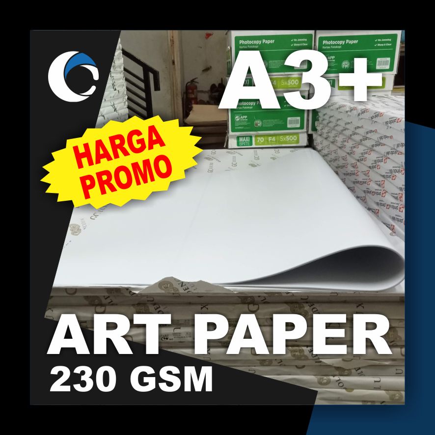 

KERTAS ART PAPER / ART CARTON 230 GSM Uk [ A3+ ] 31 cm X 47 cm ( 50 LEMBAR )