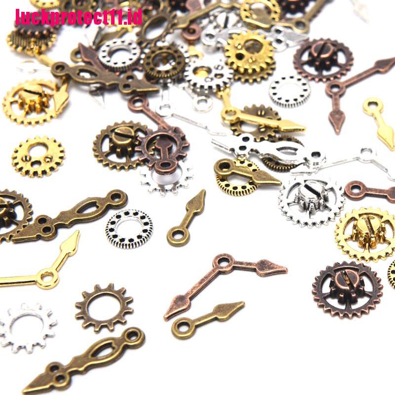 (LUCK) 100pcs / Lot Liontin Bentuk Roda Gigi Campur Gaya Punk Untuk DIY Perhiasan Charms