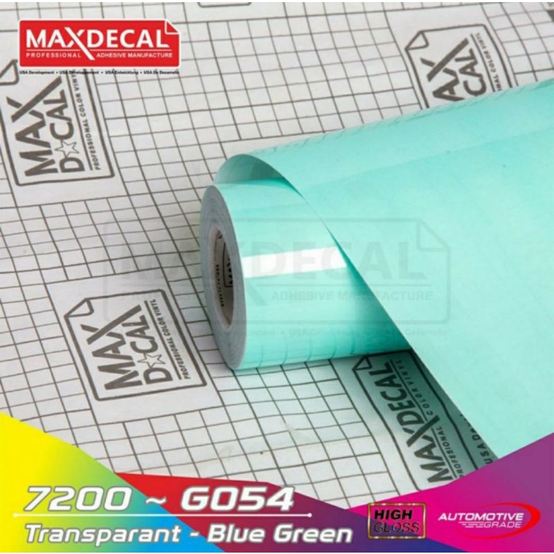 Sticker Maxdecal 7200 G054 Blue Green Tosca Transparan Line Kertas