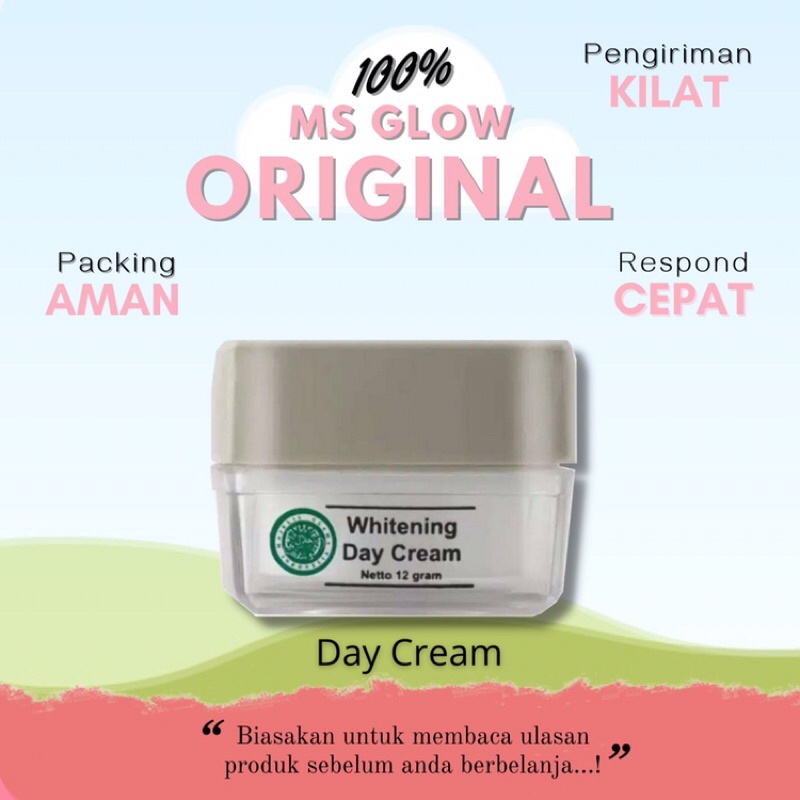 MS GLOW DAY CREAM skincare skin care facial whitening sun screen bersihkan noda wajah TJ.BL.C.2