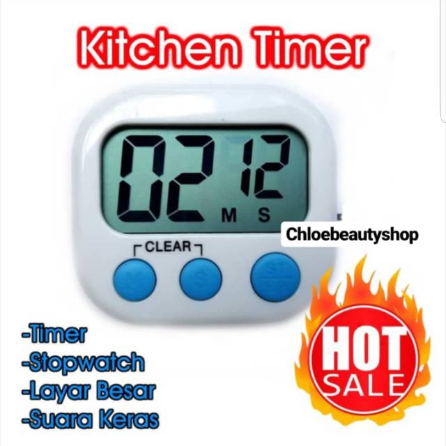 DR GRAY Kitchen Timer alarm dapur digital masak clock stopwatch pengingat oven