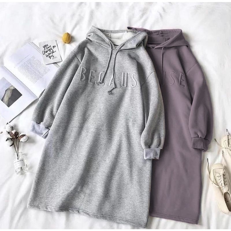 (Imn) Sweater Hoodie Loong Wanita Oversize | Because Bordier Hoodie Wanita Oversize | Jaket Hoodie Loong Korean Style