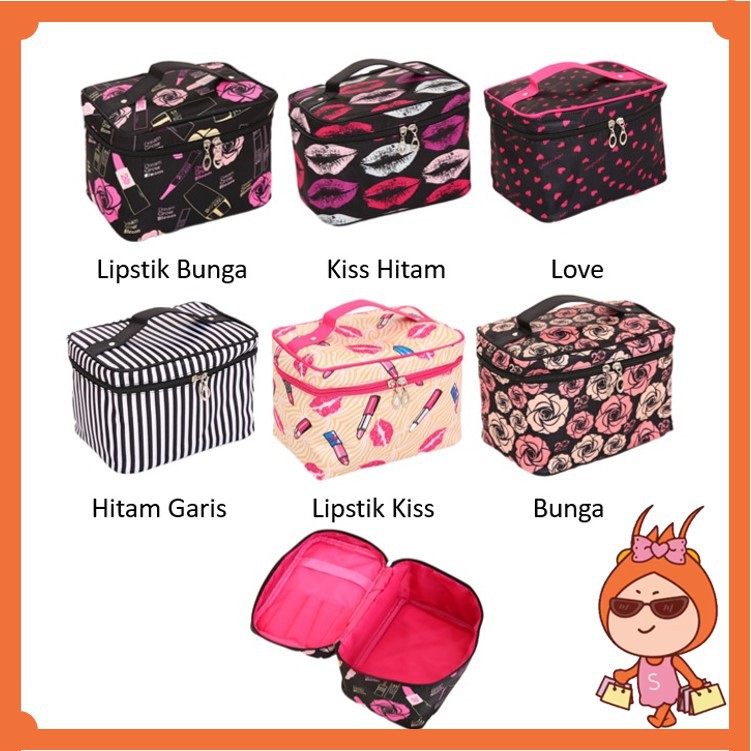 Reseller Welcome - K502 (UK BESAR) Tas Kosmetik Motif / Tas Multi Fungsi / Bag Travel Make up