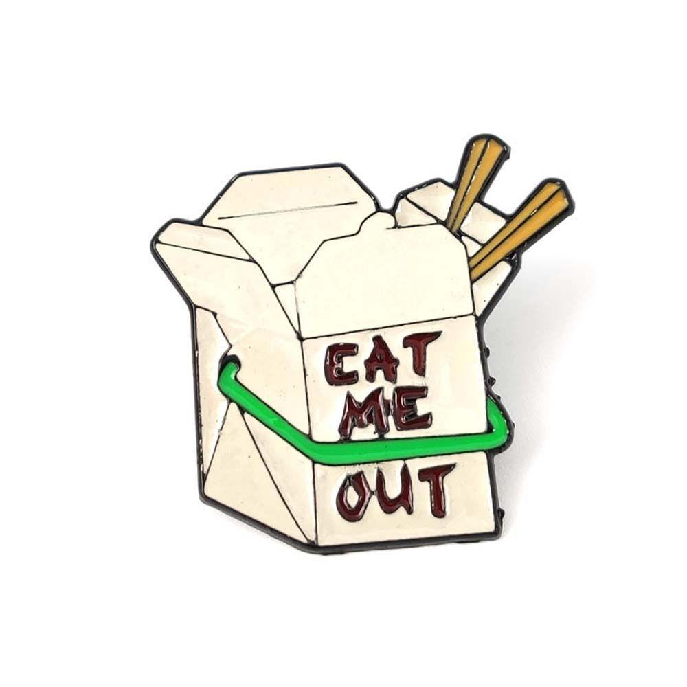 Mxbeauty Fast Food Box Bros Hadiah Lucu Untuk Aksesoris Perhiasan Anak Eat Me Travel Commemorative Badge Pin Enamel Pin