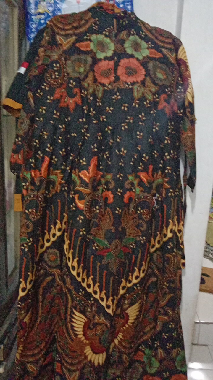 Batik Couple Keluarga Ayah Ibu Anak Motif Kupu Sogan