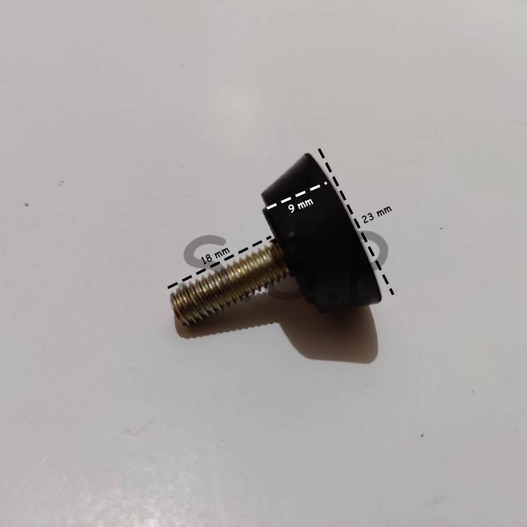 Adjuster Kaki Meja M6 ( Baut 6 )Garis D. 23 / karet pengatur kaki meja