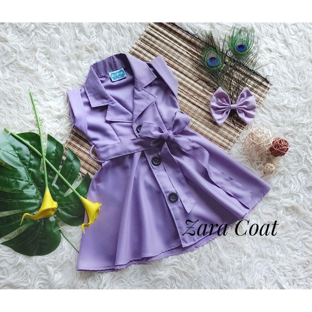 ZARA COAT ANAK REMAJA MURAH WARNA UNGU MUDA/COAT KEKINIAN/COAT MODEL TERBARU/COAT ANAK DAN DEWASA