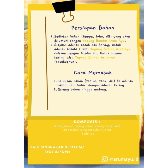 

cs777vv Tepung Serbaguna Gluten Free - Tepung Bumbu Tempe 150 G Da01D100