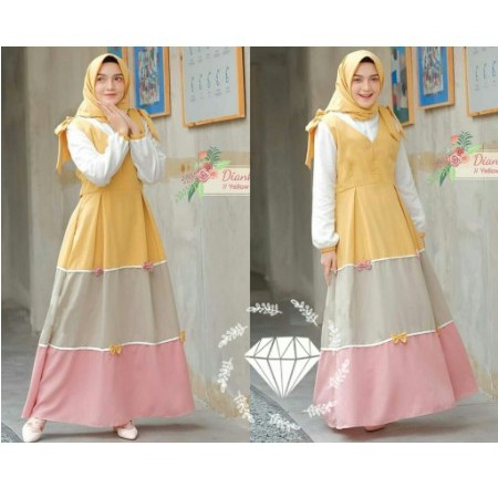 Gamis Remaja Syar'i Hitam Polos SET KANDA ABU 3IN1 SETELAN BAJU MUSLIM REMAJA BUSANA MUSLIM MODERN