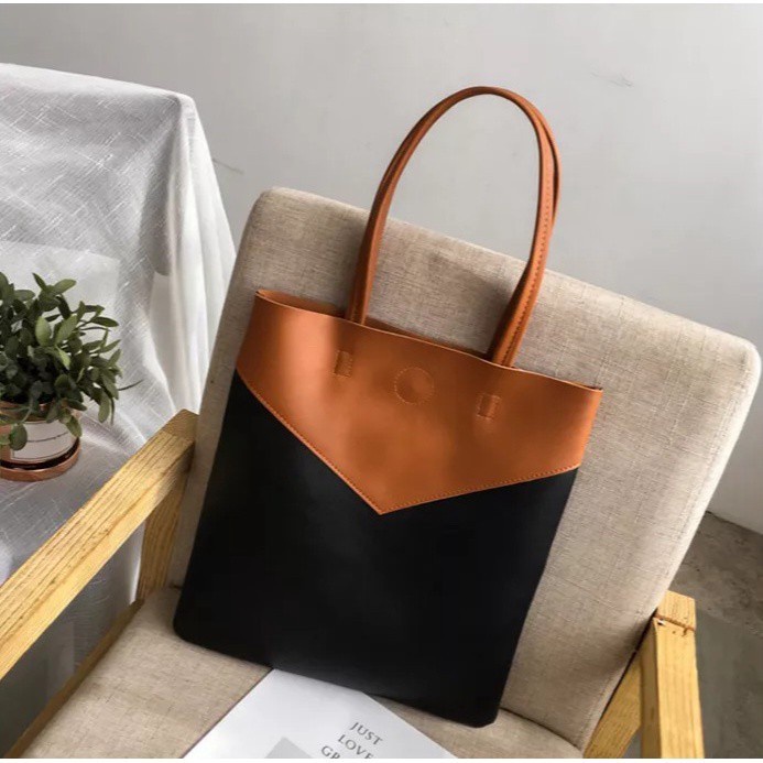 COD SALE 2.2 - TOTEBAG RESLETING KULIT BOTEGA [MUAT LAPTOP] KOMBI 2V HITAM, KREM, COKLAT | TOTEBAG KASUAL/KOREAN | TOTEBAG KERJA, KULIAH, SEKOLAH, TRAVELING | TOTEBAG FASHION SHOW