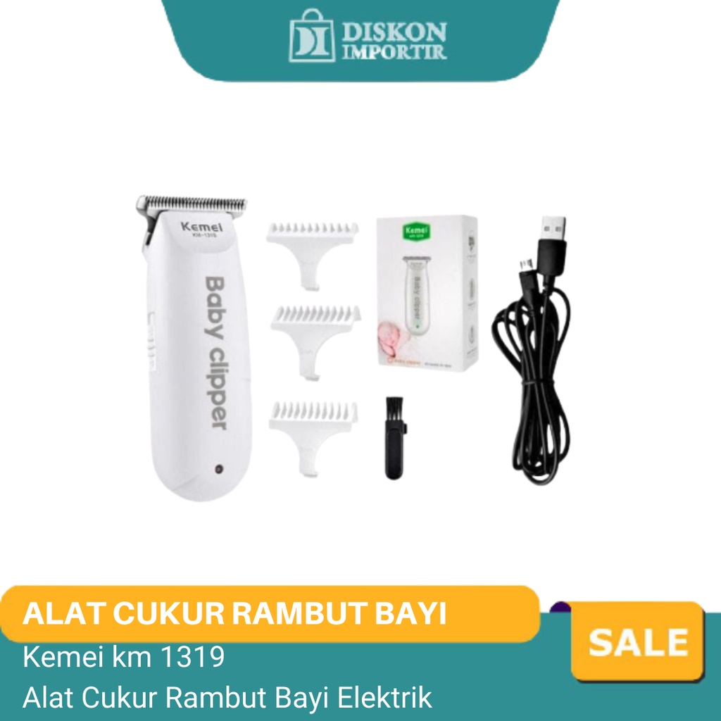 Kemei km-1319 Alat Cukur Bayi Elektrik Multifungsi, Bisa Dicharge , mesin cukur rambut