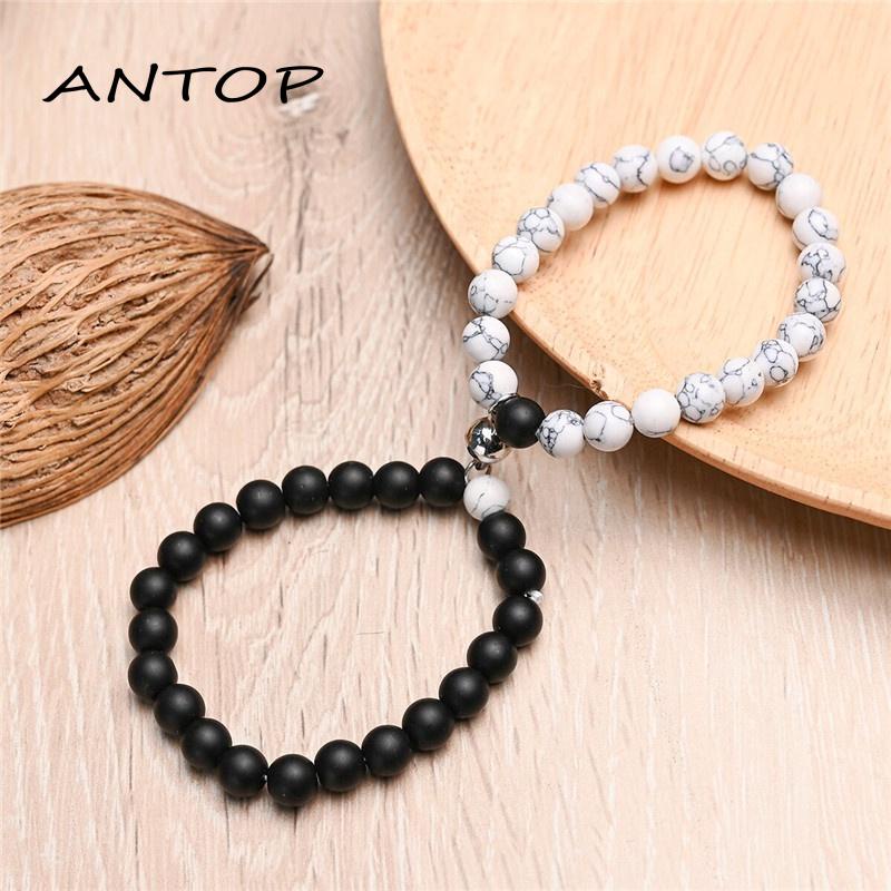 2 Pcs/set Pasang Gelang Couple Magnet Gelang Tali Couple Attract Persahabatan Bracelets Untuk Wanita Pria Fashion Perhiasan Aksesori ANTOP