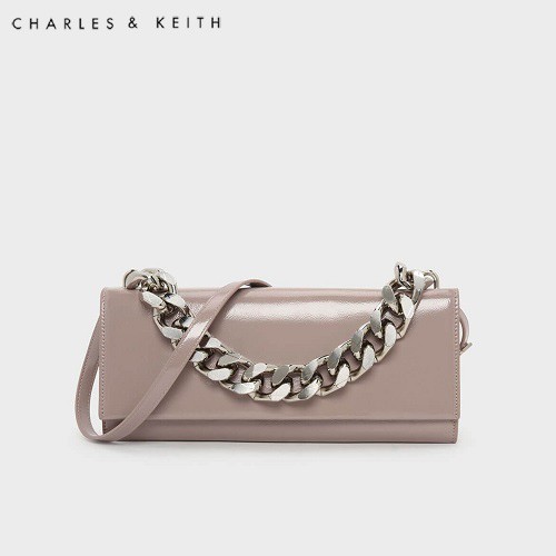 TAS ORIGINAL Charls & Keith CK CnK C&K Chain Handle Front Flap Clutch WOMAN CEWEK WANITA PESTA FASHI
