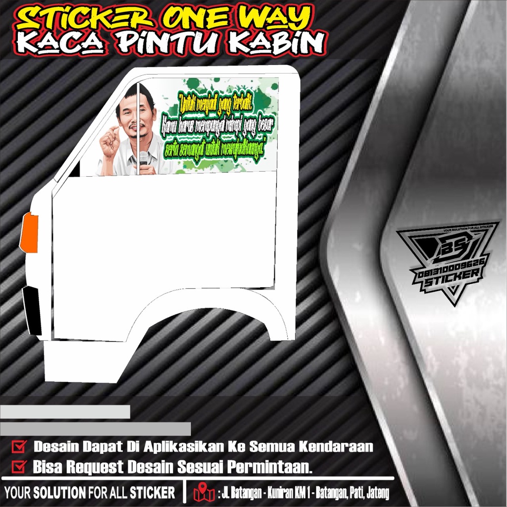 stiker variasi kaca oneway truck/mobil/pickup stiker variasi decal truck