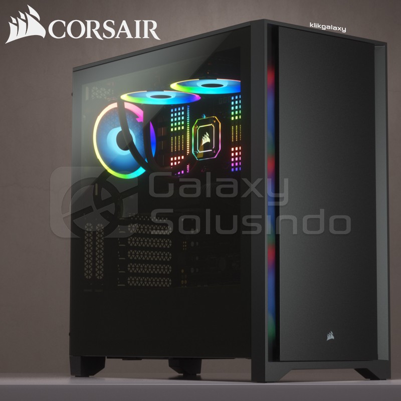 Corsair 4000D Tempered Glass Mid-Tower ATX Gaming Case - Black / Hitam