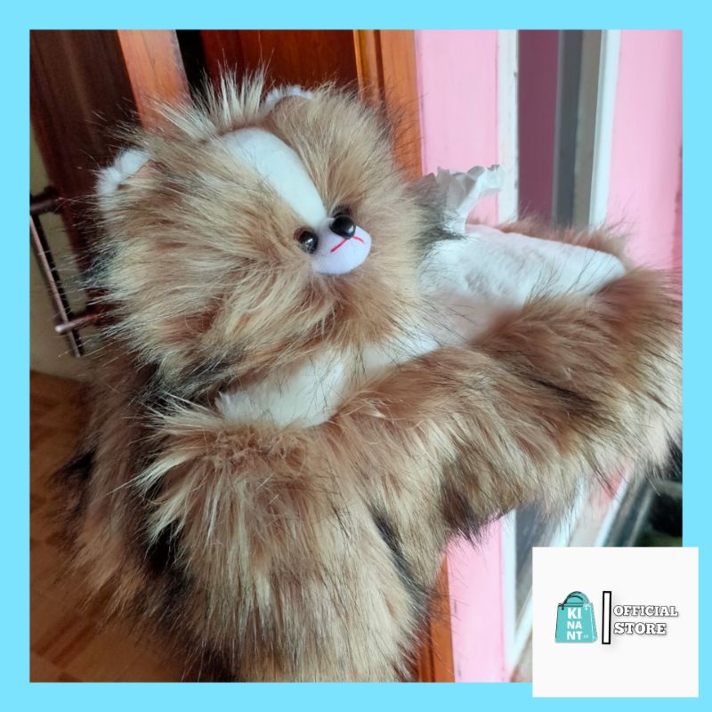 Tempat Tisu Karakter Kucing Bulu Korea premium Wadah Tissue Sarung Tempat Tisu Boneka Bulu Panjang T