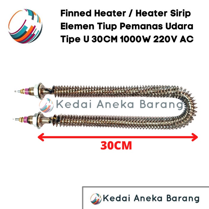 Finned Fin Heater Sirip U Shape 30CM 1000W 220V AC Hot Air Tube Tubular Heating Element Elemen Peman