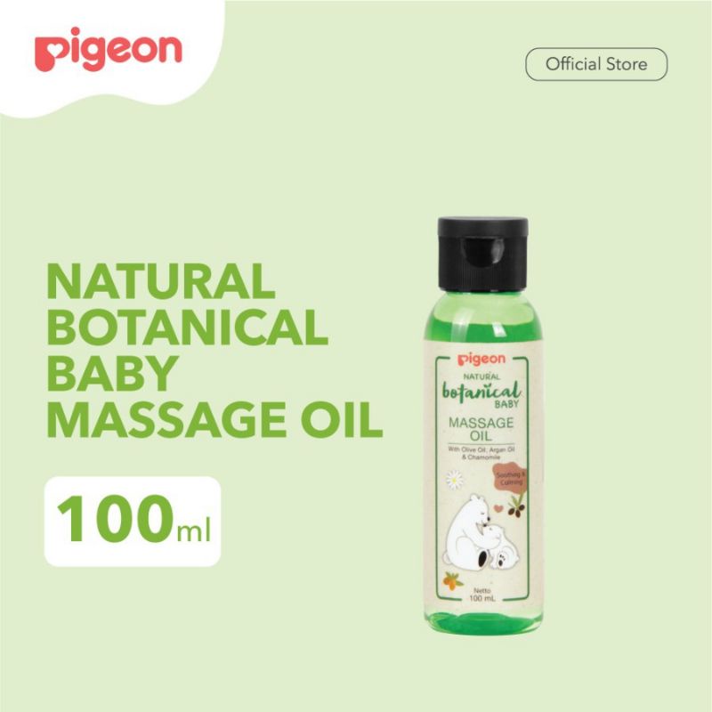 Pigeon Natural Botanical Massage Baby Oil Minyak Pijat Bayi Mulai Newborn Alami