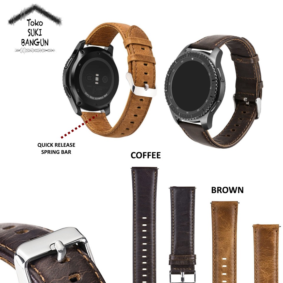 TALI JAM 22mm QUICK RELEASE Leather Vintage Watch Band Strap