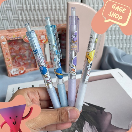 

pulpen gel cetek astronot (4/8/12 pcs) pena tinta hitam kebutuhan sekolah anak alat tulis pen lucu imut bolpen unik fancy keren bisa COD termurah import