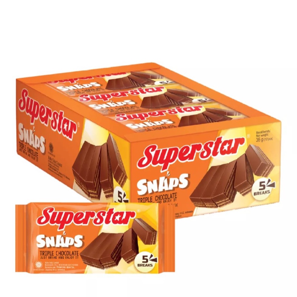 

Superstar Snaps Triple Chocolate 1 box isi 12pcs