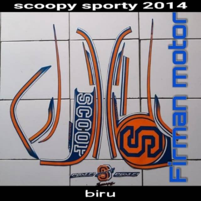 Striping sticker list body scoopy sporty 2014 body biru
