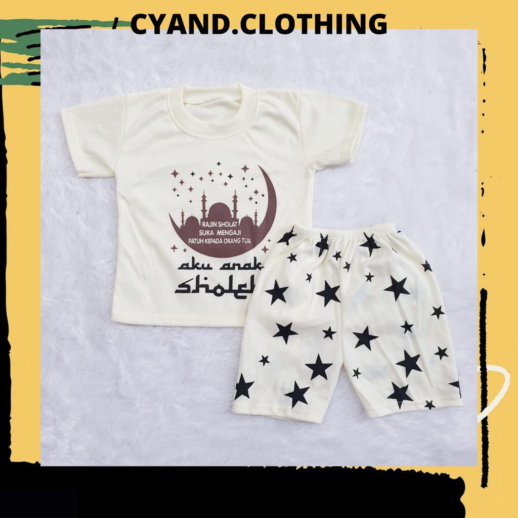 SETELAN BAYI AKU ANAK SHOLEH PENDEK / CYAND.CLOTHING  / SET PAKAIAN BABY