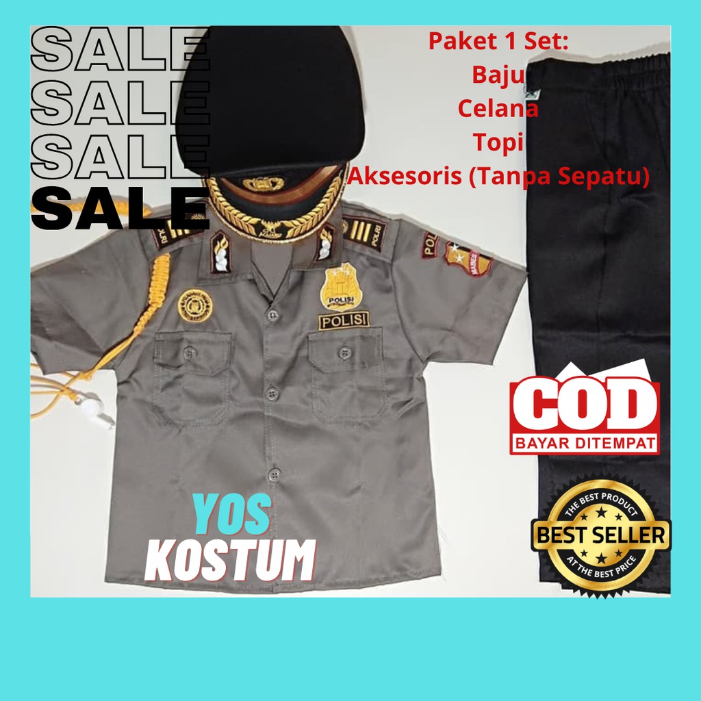 Seragam Profesi Anak Polisi Kostum Setelan Cowok Baju Kijang Laki Laki