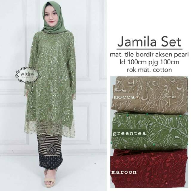 JAMILA SET TULLE SETELAN LD100 ~103 Atea Brukat Tile Kondangan Bridesmaid Wisuda Cantik Murah Kebaya batik wanita kebaya kekinian