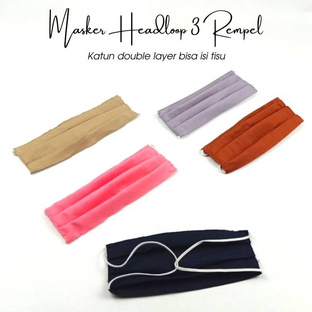 Masker kain katun double isi filter tissue 3 Rempel