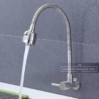 Kran keran  air leher angsa  fleksibel dapur  tembok full 