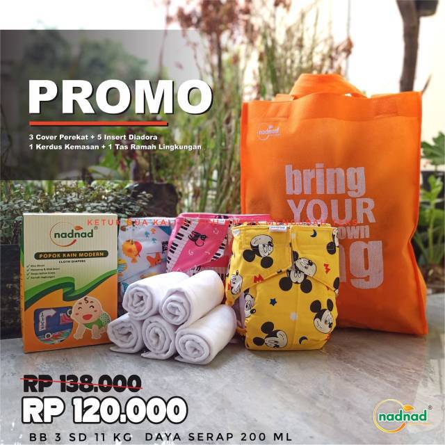 Promo heboh clodi nadnad cover / clodi murah